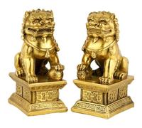 Keuyeo 2 Pezzi Guardiani Leoni Ornamento Leoni Statua in Resina Figurine Mestiere Feng Shui Adorna Ornamenti Decorazioni in Resina Decorazione del Desktop Ufficio