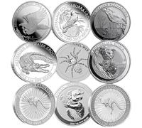 Keuyeo 9 Monete Commemorative della Fauna Selvatica Australiana, Medaglie Ricordo di Animali, Kookaburra, Ragno, Koala, Set di Monete Placcate in Argento Collezione