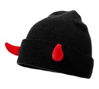 Keuyeo Berretto con Corna Diavolo Skullies Punk Cappello con Corno Diavolo Berretti Gotici Neri per Cappello Festa per Interni Ed Esterni