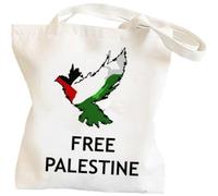 Keuyeo Borsa in Tela Stampata Palestina Gratuita Borsa per Spesa Harajuku Borsa per Spesa retrò Peace Bird Palestina per