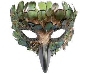 Keuyeo Maschera per Travestimento per Donne E Uomini, Maschera per Travestimento Corvo con Piume Nere, Accessorio per Costume Cosplay Veneziano di Halloween, Maschera Corvo