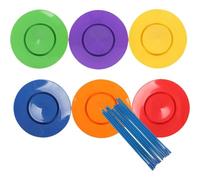 Keuyeo Set Giocoleria 6 Piatti Rotanti E 6 Bastoncini Oggetti di Scena per Spettacoli Acrobatici Circo Piatti Rotanti Giocoleria Colorati Forniture per Feste Clown