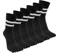 Kevaler Calzini Donna con Righe Calzini Dita Separate Sportive Calze Fantasia in Cotone Colorato Modello Casual Calze per Usura Quotidiana Casuale Yoga Palestra Corsa Scuola Misurare: 35-40/6 Paia