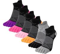 Kevaler Donna Calzini Corte con Dita Separate Calze Corsa Cuscino Completo Sportive Calzini Cinque Dita Allenamento Socks Traspirante - 6 Paia