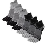 Kevaler Donna Calzini Corte con Dita Separate Calze Corsa Cuscino Completo Sportive Calzini Cinque Dita Allenamento Socks Traspirante - 6 Paia