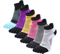 Kevaler Donna Calzini Corte con Dita Separate Calze Corsa Cuscino Completo Sportive Calzino Cinque Dita Allenamento Socks Traspirante - 6 Paia/39-42