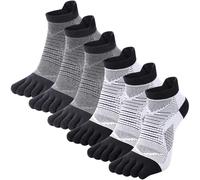 Kevaler Donna Calzini Corte con Dita Separate Calze Corsa Cuscino Completo Sportive Calzino Cinque Dita Allenamento Socks Traspirante - 6 Paia/35-39
