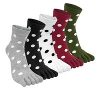 Kevaler Donna Calzini Corte con Dita Separate Cotone Sportive Calzini Socks Divertenti Fantasia Motivo Colorati Carino Animali Righe Taglia : 35-40/5 Paia