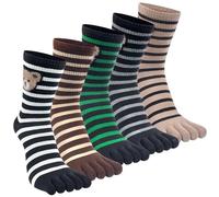 Kevaler Donna Calzini Corte con Dita Separate Cotone Sportive Calzini Socks Divertenti Fantasia Motivo Colorati Carino Animali Righe Taglia : 35-40/5 Paia