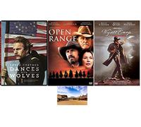 Kevin Costner Western Triple Feature Dances with Wolves Open Range e Wyatt EARP 3 DVD Set include Western Town Movie Set di carta artistica lucida