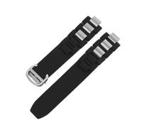 Kevisae Cinturino in gomma siliconica nera compatibile con Must De Cartier 21 Century Chronograph Quartz-Rubber Cinturino per orologio da 20 mm Cartier