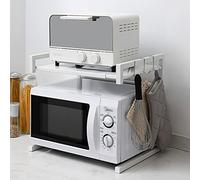 KEVO Supporto Allungabile in Metallo Forno a Microonde Fornitura di Stoviglie di Stoccaggio Contatore di Salvataggio Organizzatore Titolare della Spezia