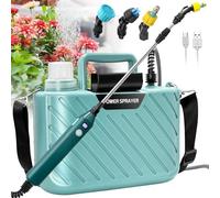 Kevsuvqin Pompa Irroratrice a Batteria 5V/2400mAh, Pompa a Spalla a Batteria 5L, Spruzzino Nebulizzatore Piante con 3 Ugelli e Tubi da 5M, Spruzzino Nebulizzatore a BAtteria per Irrigazione e Diserbo