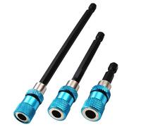 KEWAYO Set 3 Prolunghe Magnetiche 1/4" (60/100/145mm) Porta Inserti per Avvitatore, Trapano & Cacciavite Sgancio Rapido