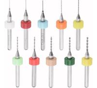 KEWAYO Set di 10 micro punte per trapano, 0,3 mm - 1,2 mm, per trapano a spirale PCB, per pietre ruvide, gioielli, CNC, metalli morbidi, circuito di pressione, incisione (10 dimensioni, colori misti)