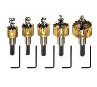 KEWAYO Set di seghe a tazza HSS, Sega a Tazza in Acciaio Ad Alta Velocità, Seghe a Tazza Metallo per Acciaio Cobalto/Set di 5 frese 16-30 mm per Lega Cobalto