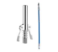 KEWAYO Testina per ingrassatore G Coupler Ugello per Pistola a Grasso, Ugello per Pistola a Grasso con Doppia Impugnatura Versione Estesa 1/8" NPT 17.000 PSI, Tubo da 40 cm Incluso