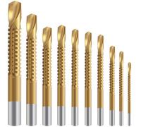 KEWAYO Trapano per seghetto, 10 pezzi del trapano per rubinetto maschio, HSS 3 - 13 mm, trapano per falegname, sega a spirale per legno, acciaio, metallo, plastica, sega a tazza