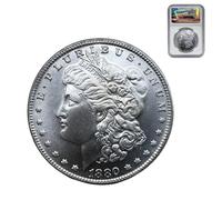 KEWEIYASW 1880 O Morgan Silver Dollar (First Day of Issue) Uncirculated, Coin Holder,deliver coin dustproof protective case