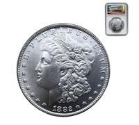 KEWEIYASW 1882 O Morgan Silver Dollar (First Day of Issue) Uncirculated, Coin Holder,deliver coin dustproof protective case