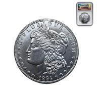 KEWEIYASW 1884 Morgan Silver Dollar for sale, Morgan Coin Fine Uncirculated,deliver coin dustproof protective case