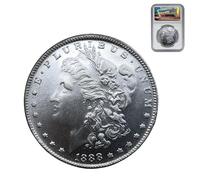 KEWEIYASW 1888 O Morgan Silver Dollar (First Day of Issue) Uncirculated, Coin Holder,deliver coin dustproof protective case