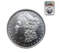 KEWEIYASW 1901 - American Silver Morgan Dollar Coin Uncirculated MS-70 (First Day of Issue) morgan coin holder