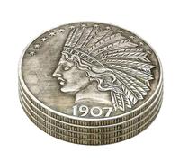KEWEIYASW 1907 1 Piece Morgan Indian Head Ten Dollars US Old Coin Replica Collection United States of America Souvenir Party Gifts 6 PCS