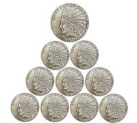 KEWEIYASW 1907 10 Piece Morgan Indian Head Ten Dollars US Old Coin Replica Collection United States of America Souvenir Party Gifts