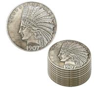 KEWEIYASW 1907 Antique Liberty Indian Head Ten-Dollars Coin - Rare Coins Coins for Collectors Uncirculated Morgan Silver Dollars 10 PCS
