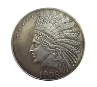 KEWEIYASW 1908 Antique Liberty Indian Head $10 Dollar Coin, Uncirculated Morgan Silver Dollar, Rare Old Coins for Collectors & American Coin Collection