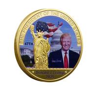 KEWEIYASW 2025 Donald Trump Gold Plated Commemorative Coin - 47th President Seal, Limited Edition Challenge Coin, Collectible History Gift for Trump Supporters