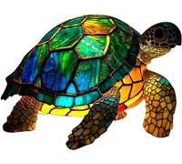 KEWEIYASW Lampada in vetro colorato, lampada da tavolo a forma di animali, lampada da tavolo in resina colorata, lampada da scrivania, decorazione per la casa e la biblioteca (tartaruga)