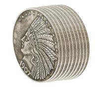 KEWEIYASW Limited Edition Rare Indian Head $10 Collectible Historical Coins Art Commemorative Replicas Silver Dollars Antique Coins Collectible Gifts(1907) 8 Coins