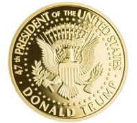 KEWEIYASW President of The United States Won 2025 Coin in Display Case - 47th Presidential Commemorative Replica Challenge Coin