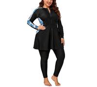 kewing 2 Pezzi Donne Musulmane Copertura Completa più Dimensioni Costumi da Bagno Modesto Arabo Burkini Set Beachwear Costume da Bagno