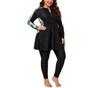 kewing 2 Pezzi Donne Musulmane Copertura Completa più Dimensioni Costumi da Bagno Modesto Arabo Burkini Set Beachwear Costume da Bagno