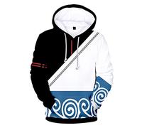 kewing Anime Gintama Felpe con Cappuccio Casual Manica Lunga Pullover Sakata Gintoki 3D Felpa Gintama Costume Cosplay