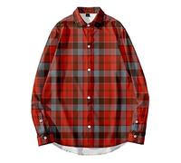 kewing Camicie a Quadri da Uomo Camicie a Quadri Rosse Vintage a Maniche Lunghe per Adolescenti Camicia a Quadri Casual abbottonata XXS-6XL