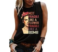 kewing Canotte Senza Maniche da Donna - Canotta Stampata da Pittore T-Shirt Allentata con Scollo Tondo Taglie Forti Casual Streetwear