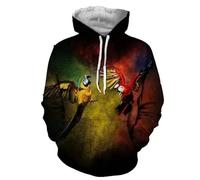 kewing Felpa con Cappuccio da Uomo e Donna con Stampa 3D di Pappagallo, Grafica Colorata di Ara, Pullover Streetwear, Top da Sweatshirt