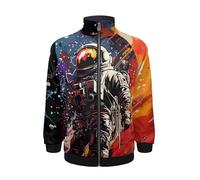 kewing Giacca Stampata in 3D Space Astronaut per Uomo Primavera Autunno Esterni Harajuku Felpa Streetwear Giacca Unisex con Zip Top Capispalla Tuta da Ginnastica