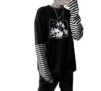 kewing Giapponese Anime Bungo Stray Dogs Osamu Dazai T-Shirt Unisex Harajuku Manga del Fumetto Stampato Patchwork Manica Lunga T-Shirt