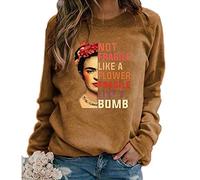kewing T-Shirt da Donna con Stampa Avatar Pittore Non Fragile Come Un Fiore Fragile Come Una Bomba T-Shirt Vintage a Maniche Lunghe