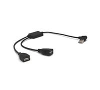 Kework - Splitter USB 2.0, 30 cm ad angolo retto, cavo splitter USB a 2 porte USB Hub da 1 maschio a 2 femmina cavo di prolunga tipo Y (angolo destro)