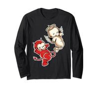 Kewpie Baby Devil Angel Cherubini Maglia a Manica
