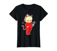 Kewpie Baby Devil Cute Maglietta con Stampa Grafica Economica, Donna, Nero, S