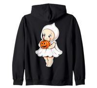 Kewpie Baby Ghost Pumpkin Jack-o-Lantern Felpa con Cappuccio
