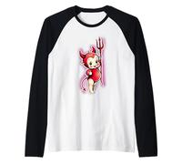 Kewpie - Costume da diavoletto per Bambina Maglia con Maniche Raglan