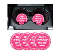 Kewucn Confezione da 4 sottobicchieri luccicanti per auto, 7 cm, in gomma morbida, antiscivolo, universali, accessori per interni del veicolo, copertura per pulsante Start Stop (rosso rosa)